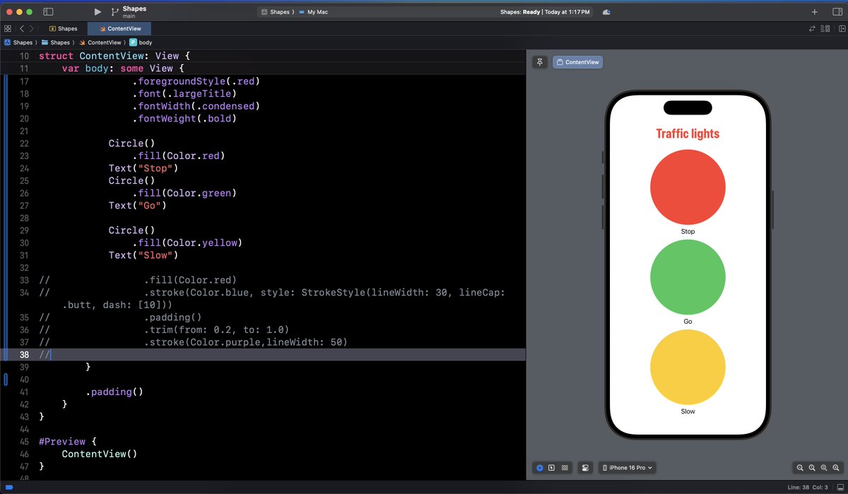 BitBySwift's tweet image. 🚦 Day 3 of SwiftUI 🚦
Learned about Shapes and built a mini Traffic Lights project using Circle() + .fill() in SwiftUI.
Next step: Animate the lights! ⚡️
#SwiftUI #Swift #iOSDev #100DaysOfCode #learning2