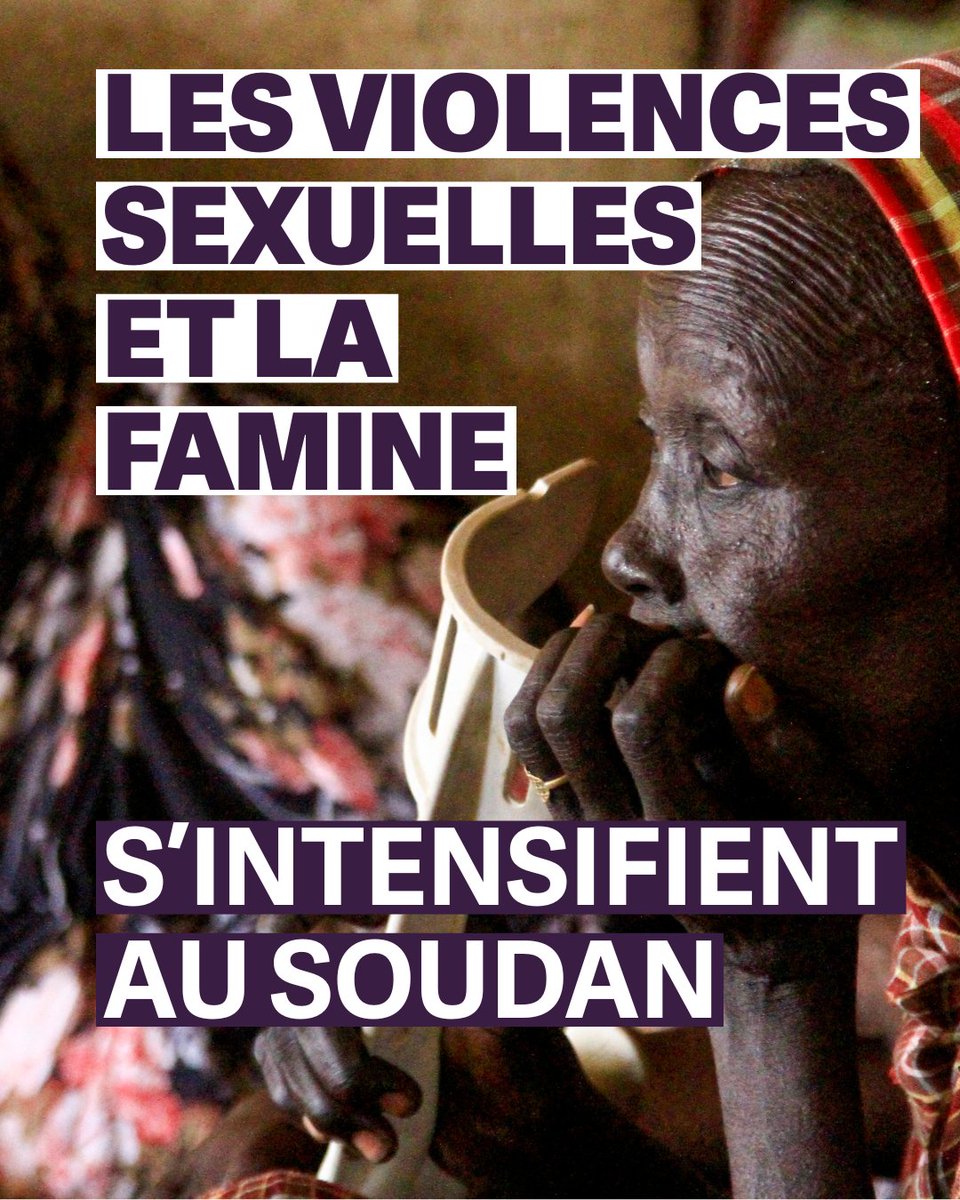 fidh_fr's tweet photo. 🚨Plus de deux ans après le début de la guerre au #Soudan, les violences sexuelles et la famine continuent de s’intensifier. Dans le Darfour du Nord et la région de Kordofan, les Forces de soutien rapide (FSR) continuent leurs attaques, blessant et tuant les civil·es et impliquant des violences sexuelles, le déplacement forcé de la population et la destruction d’infrastructures. Plus de 390 cas de violences sexuelles ont été documentés par @OHCHR_Sudan, et l’accès humanitaire aux régions touchées par la famine extrême reste très restreint, laissant les civil·es lutter seul·es pour survivre.

📸Crédit: Ebrahim HAMID / AFP