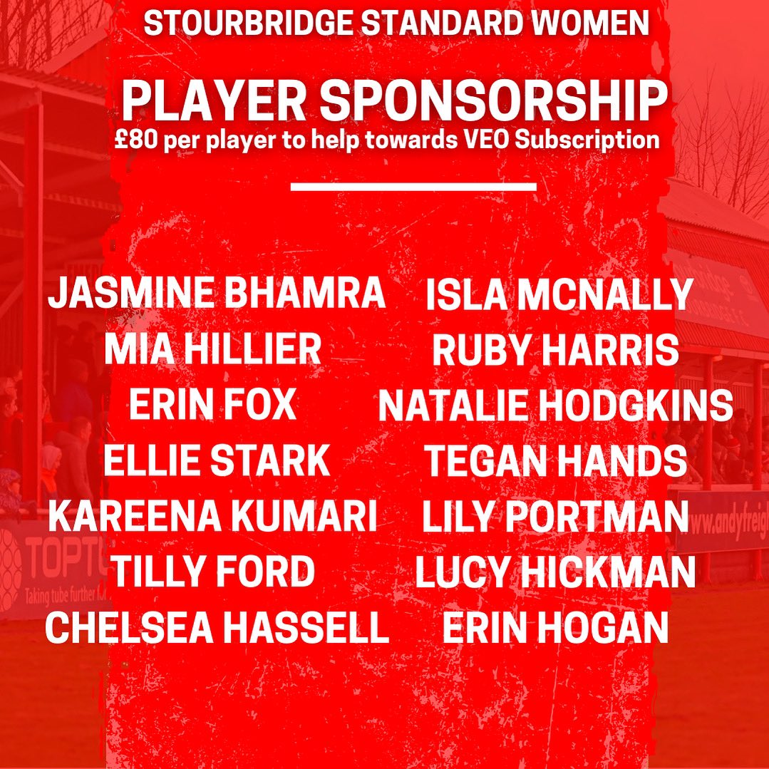 PLAYER SPONSORSHIP

We are looking for Player sponsorship for the 25/26 season which is £80 per player

You will get digital advertising, A signed shirt off your chosen player at the end of the season &amp; selected match sponsorship. 

Money raised for kit &amp; VEO 
.
.
.
#Glassgirls