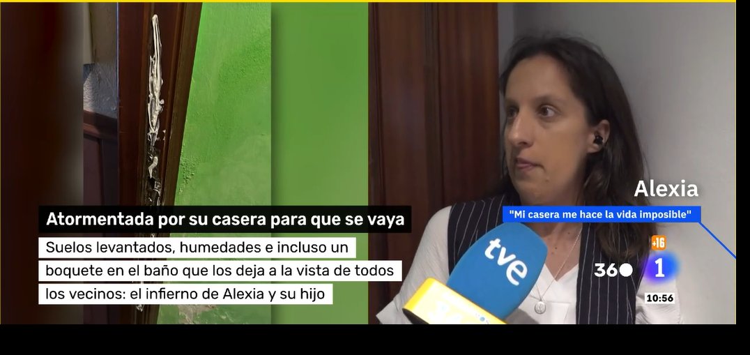 Paga religiosamente su alquiler y legalmente no la pueden echar, pero la quieren echar para subir el alquiler, así que su casera se dedica a amargarle la existencia, echarle silicona en la cerradura, dejarle sin timbre.
Cuando luego hablan de "inquiokupas" en muchos casos es esto