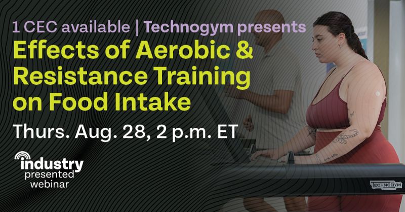 UPCOMING WEBINAR  <a href="/ACSMNews/">American College of Sports Medicine</a> 
✍️How acute/chronic aerobic/resistance exercises affect the control of appetite &amp; food intake

🗣️Mark Hopkins <a href="/MarkHopkins_PhD/">Mark Hopkins</a> 
📅 August 28th
🕑 2 PM 
✅ Live attendees earn 1 free CEC!
➡️ Register: brnw.ch/21wULEb

Presented by <a href="/Technogym/">Technogym</a>