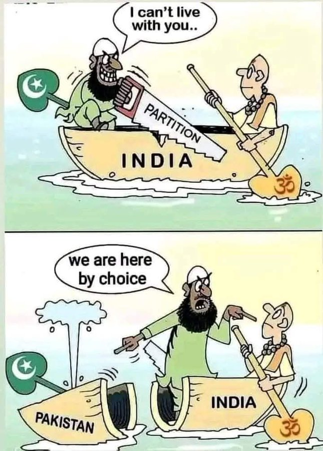 rishibagree's tweet photo. Pic 1  - I can’t live with you >> partition
Pic 2- we are here by choice >> secularism

Now repeat this in a loop. https://t.co/PE147UjqaL