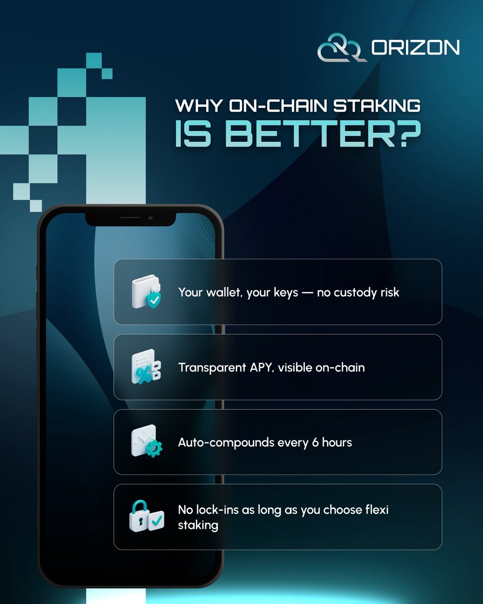 Orizon_DeFAI's tweet photo. Why On-Chain Staking is Better ❓
🔒 Your token custody sticks with your wallet
📊 Transparent APY and verifiable
💱 Rewards are piling up every 6 hours
🌍 Stake from anywhere you are
Let your $ORI work harder than you do. 🤑
#Orizon #DeFAI #DeFI #AI #ORI #onchainstaking https://t.co/6vwZeg013z