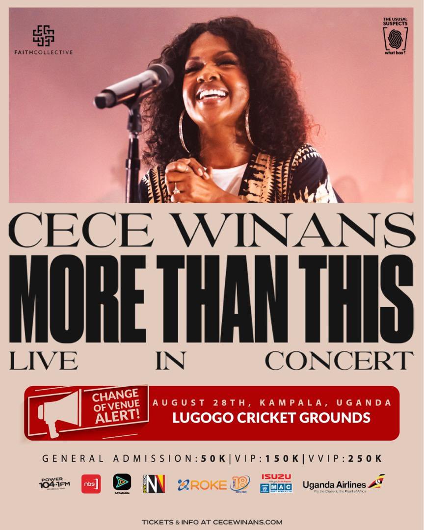 Exactly two weeks from now, Theee <a href="/cecewinans/">CeCe Winans</a> is coming to Kampala on August 28th for the #MoreThanThisTourUg  a night of praise and worship.

What is your favorite Cece Winans song? 

Do you have your tickets ready ?