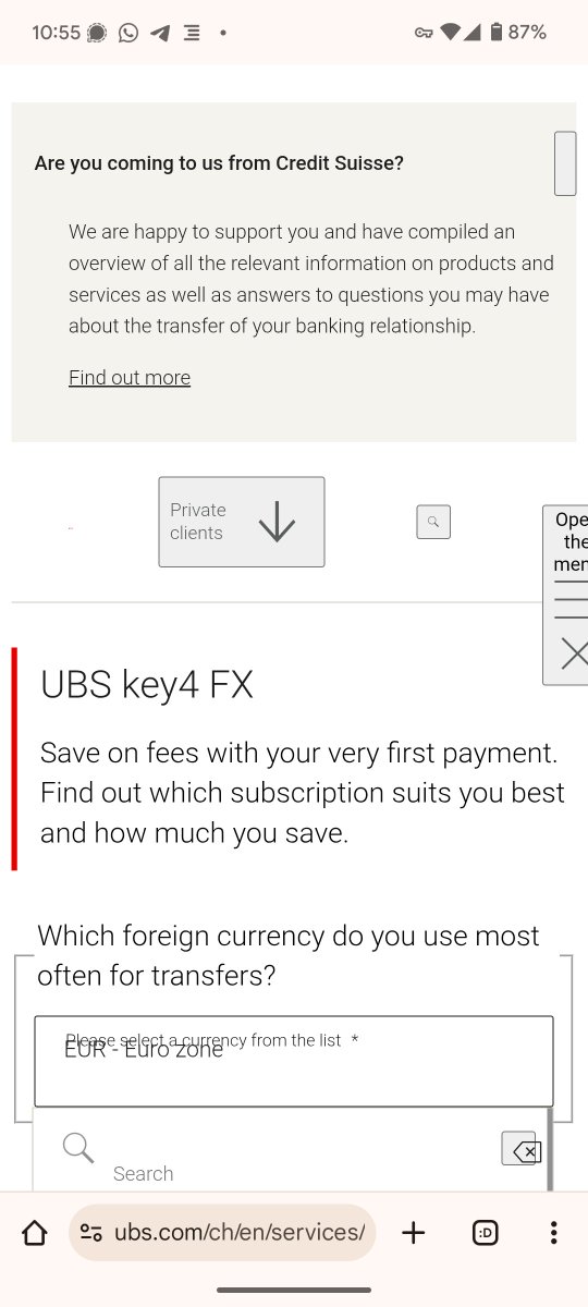 hugovdm's tweet photo. @UBS your website seems broken - at least many pages I just tried to make use of on mobile (Chrome on Android). https://t.co/jgJNWBSR5S