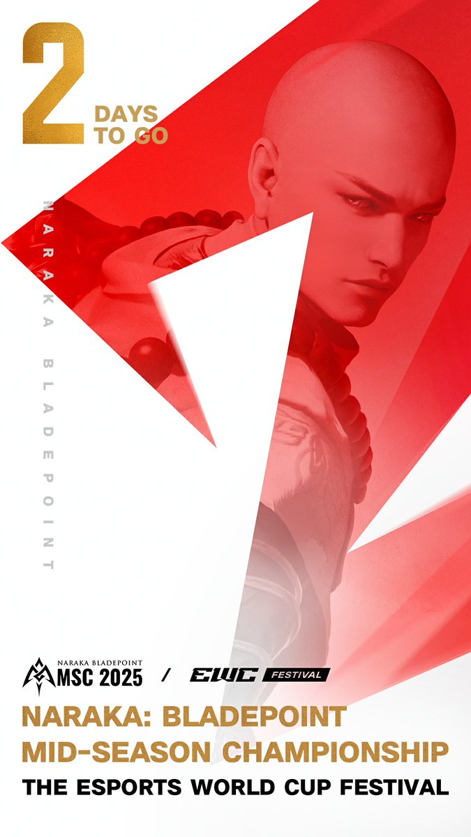 NARAKATHEGAME's tweet photo. 🔥 The EWC Mid-Season Championship Is Just 2 Days Away! 🔥

Only the fiercest will rise above the rest when the action begins on August 19-20 PT. Which region will prove they are the strongest?

See you this August 19 PT! https://t.co/g7VrGEXCsL

#2025MSC #NBPL #NARAKABLADEPOINT #NarakaBladepointEvents