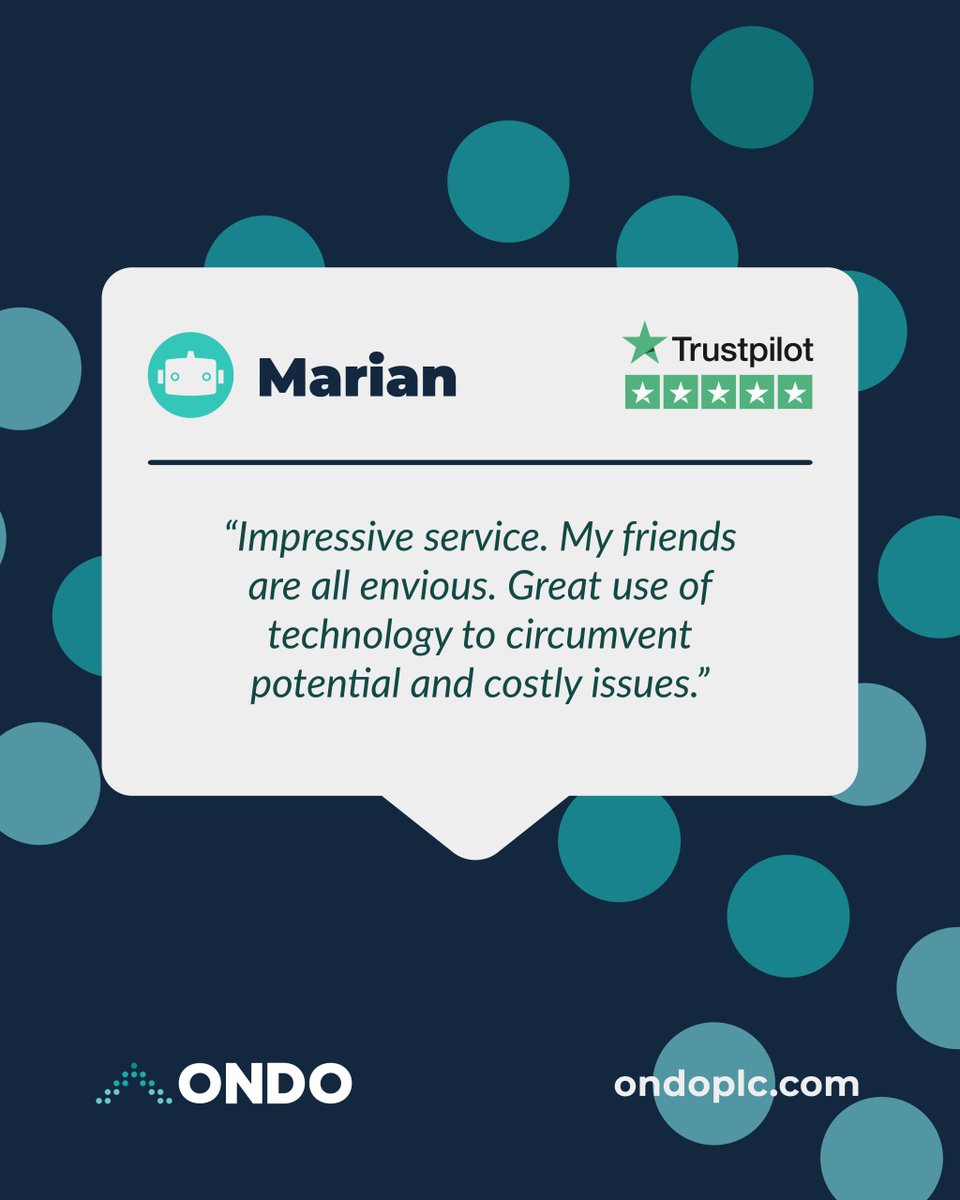 ⭐️ At #ONDO we listen to our customers concerns and take the time to talk through them, that’s one of the reasons we’re happy to share we’ve got over 1,000+ 5 Star Trustpilot reviews.

Got questions for us? Find us over at ondoplc.com

#LeakBot Protecting Homes and