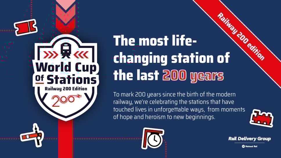 🚉 Has your rail station changed lives?

Nominate it for 'Most Life-changing Station' in Rail Delivery Group's World Cup of Stations!

🚨Hurry, nominations close 22nd August!

Find out more 👉 ow.ly/7X5F50WEr6j

#Raildeliverygroup #Railway200 #Routesintorail #Railcareers