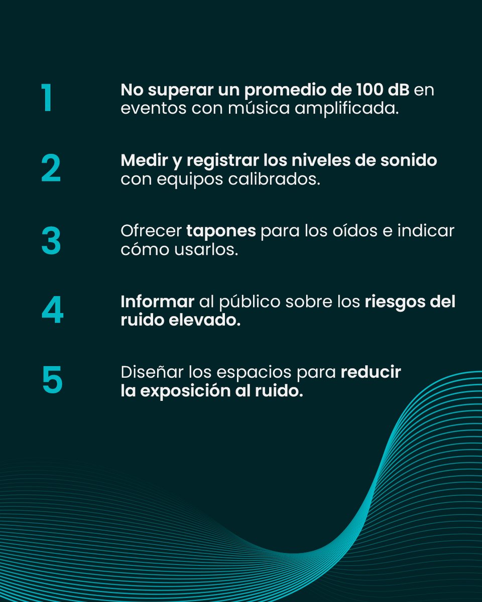🎧 Más de 1000 millones de jóvenes están en riesgo de pérdida auditiva por exposición a sonidos fuertes. Con la temporada de festivales, el riesgo aumenta… y nuestro rol como profesionales también.

👉 ¿Conoces los estándares de la #OMS?

#MakeListeningSafe