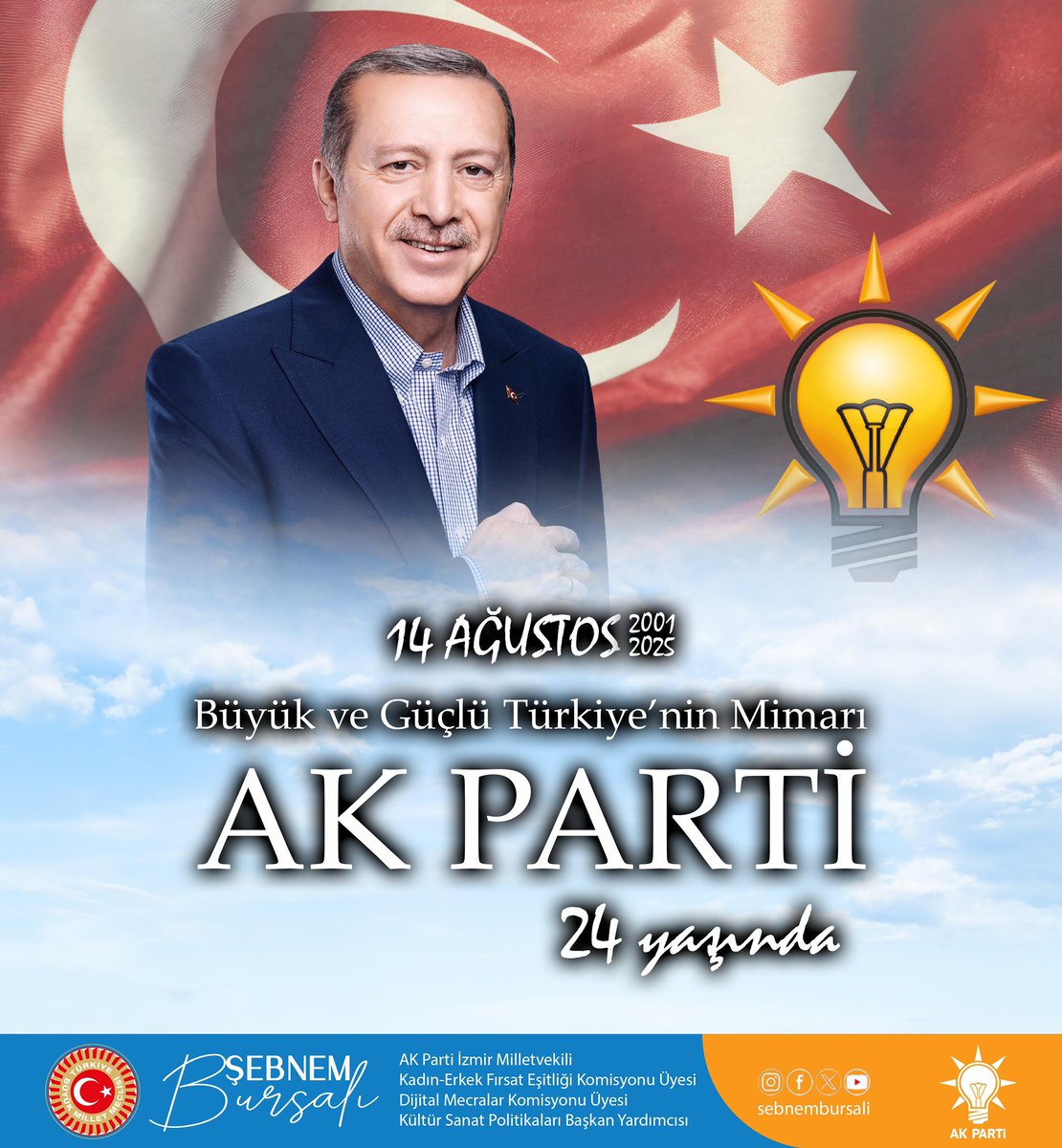 sebnembursali's tweet photo. ▪️14 Ağustos 2001’de “Artık hiçbir şey eskisi gibi olmayacak” diyerek @RTErdogan’ın liderliğinde çıktığımız bu kutlu yolda; milletimizin duası, desteği ve güveniyle Türkiye’ye hizmet etmenin onurunu yaşıyoruz.

▪️Kuruluşumuzdan bugüne, milletimizin desteğiyle nice zaferler kazandık.

🏭Ekonomide: 2001 krizinden çıkarak GSYİH’yi 3 kattan fazla büyüttük, enflasyonu tek haneye indirdik, yabancı yatırımları rekor seviyeye taşıdık. Orta Vadeli Programlarla istikrarı sağladık.

🛣️Altyapıda: Binlerce km otoyol, yüksek hızlı tren hatları, köprüler, tüneller ve havaalanlarıyla Türkiye’yi dünya ile bağladık. İstanbul Havalimanı gibi mega projelerle gurur duyduk.

🩺Sağlıkta: Şehir hastaneleri, aile hekimliği sistemiyle erişilebilir sağlık hizmetini yaygınlaştırdık, pandemi sürecinde yerli aşı ve ventilatörle dünyaya örnek olduk.

📚Eğitimde: Okullaşma oranlarını %100’e yaklaştırdık, üniversiteleri çoğalttık, burs ve yurtlarla gençlerimizi destekledik.

🧑‍🧑‍🧒‍🧒Sosyal politikada: Kadın, çocuk, engelli ve yaşlılar için reformlar yaptık; sosyal yardımları 3 kat artırarak yoksulluğu azalttık.

🌎Dış politikada: “Yurtta sulh, cihanda sulh” ilkesiyle Afrika’dan Asya’ya açılımlar gerçekleştirdik, yerli savunma sanayimizle (SİHA’lar, Türksat 6A) bağımsızlığımızı güçlendirdik.

▪️Bu başarılar, milletimizin iradesiyle mümkün oldu. Gelecekte de Türkiye Yüzyılı’nı inşa edeceğiz! 🇹🇷

@Akparti

#AKParti24Yaşında 
#24YılınHikayesi
