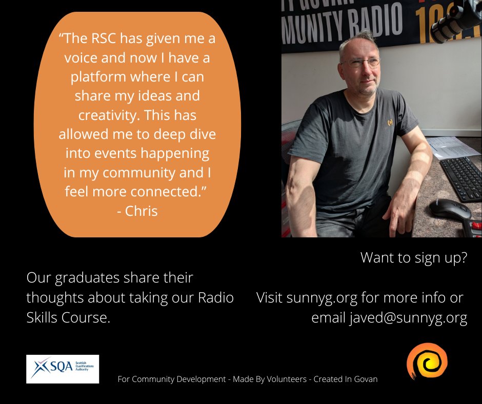 We help people find their voices.

"The RSC has given me a voice and now I have a platform where I can share my ideas and creativity. This has allowed me to deep dive into events happening in my community and I feel more connected." - Chris

Visit sunnyg.org