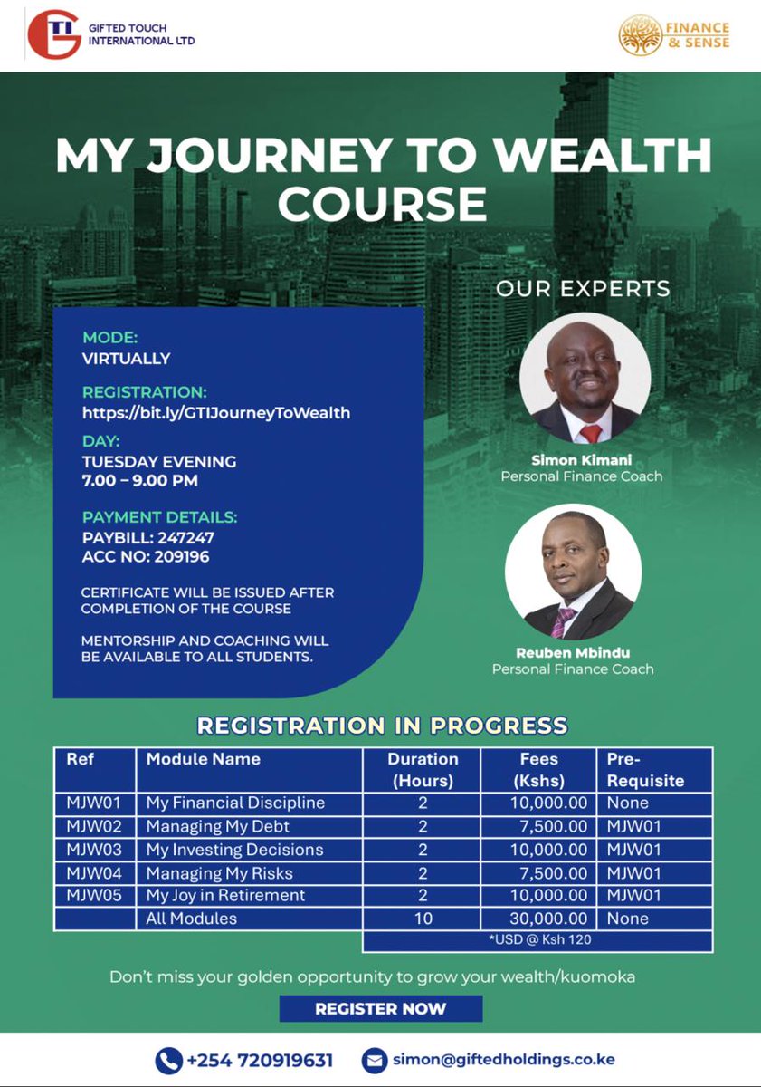 keit_anni's tweet photo. Start your journey to wealth! 🚀 Learn to build a secure financial future through property and smart investments with Simon Kimani's #MyJourneyToWealthCourse
Register now: https://t.co/mrRGhgaNZT
📞 Call/WhatsApp: +254 720 919631
📧 Email: simon@giftedholdings.co.ke https://t.co/fiPx2sWswa