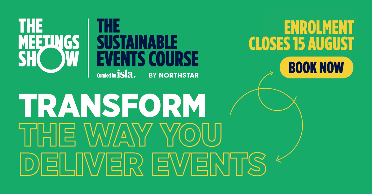 MeetingsShow's tweet photo. Last chance to level up your event sustainability game! 📈

Enrolment for the July edition of The Sustainable Events Course, and The Advanced Sustainable Events Course, closes this Friday (tomorrow!) - don’t miss out! 

Secure your spot now: https://t.co/zO1GsGQvpe https://t.co/Jur3fAb7Yp