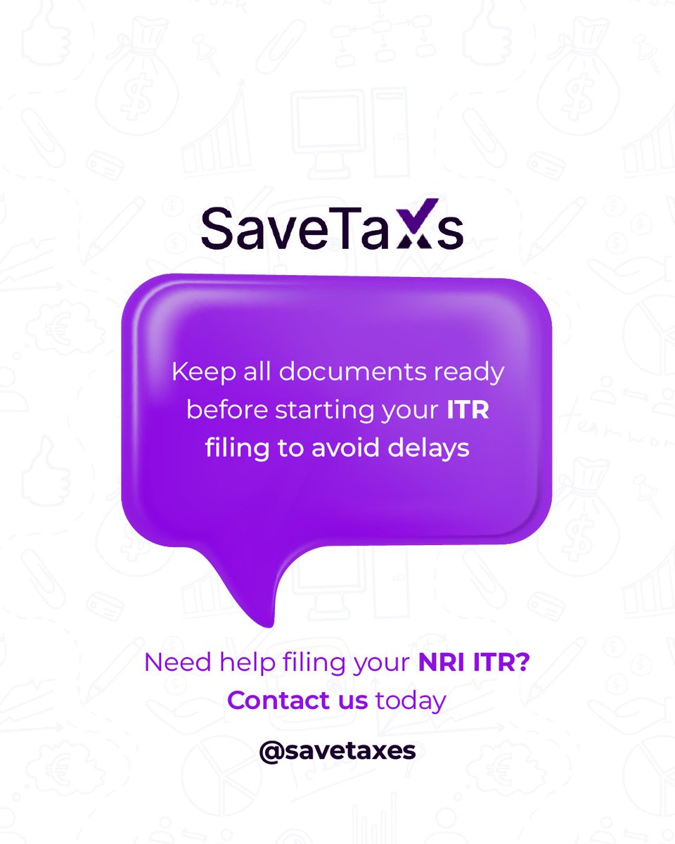 SaveTaxs_'s tweet photo. NRI ITR filing requires specific documents! 📄 

Swipe to see the full list of what you need for FY25. 
Be prepared and avoid delays!

#NRITax #ITR #TaxFiling #TaxTips https://t.co/lI9qsvMsPm