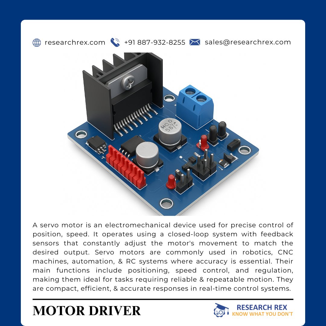 ResearchRex's tweet image. Get this Motor Driver and bring your ideas to life!
📞wa.me/+918879328255
🔗researchrex.com
📩sales@researchrex.com
#MotorDriver #ElectronicsComponents #RoboticsProjects #AutomationProjects #ArduinoProjects #IOTProjects #AIMLProjects #EngineeringProjects #ResearchRex