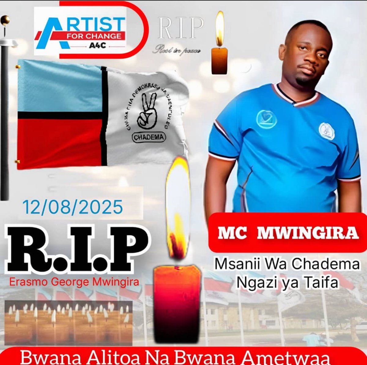 BrendaRupia's tweet photo. Mwanga wa Milele umuangazie,Mc Mwingira apumzike kwa amani.Amina https://t.co/ZbOJnlCNAu