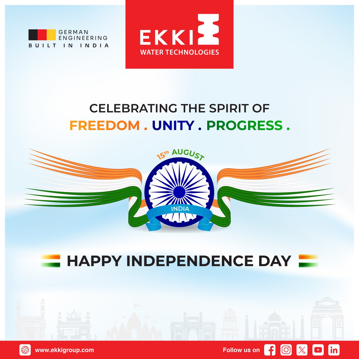 Celebrating the spirit of Freedom, Unity and Progress.

Happy Independence Day! 🎉

#EKKI #IndependenceDay #IndiaIndependenceDay #MakeInIndia #Freedom #PrideOfIndia #IndianSpirit #EKKIPumps #India #EKKIWaterTechnologies