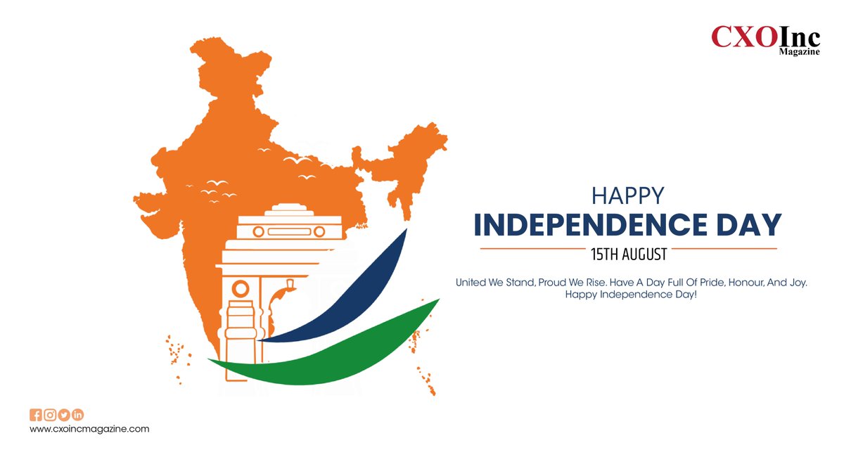 From Struggle To Strength,
From Dreams To Reality —

Happy Independence Day 🇮🇳

#IndependenceDay #Freedom #Pride #Unity #India #NationFirst #NationalPride #IndianCulture #IncredibleIndia #IndiaForever #IndianHeritage #LoveForNation #CXOIncMagazine