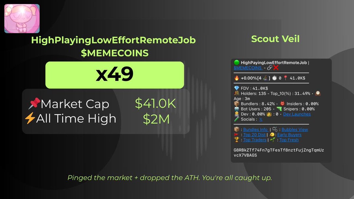 ScoutVeil's tweet photo. #MEMECOINS 

Memecoins is always a good idea ✨🔥 https://t.co/dM49OaCsCK