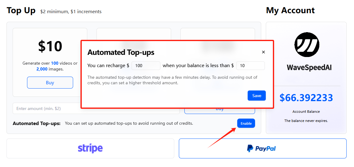 wavespeed_ai's tweet photo. 💳 Top-up made effortless! 🚀
https://t.co/xhKb7zHrfR now supports Auto Recharge — never pause your creativity again.🔥
Your credits, always ready when you are.
#WaveSpeedAI #AI #AutoRecharge #AIGeneration #AIAccelerator #Creators #AIArt https://t.co/OdXuWJjoJm