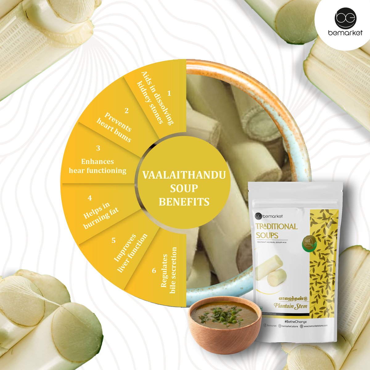 bemarket_store's tweet photo. 🌿 Refresh &amp; heal with Vaalaithandu Soup!
💧 Cools the body | 🪨 Helps prevent kidney stones | Aids weight management
Your natural way to stay light &amp; hydrated 💚
#VaalaithanduBenefits #sipsmart #consciouseating #BeTheChange https://t.co/2592UI01mk