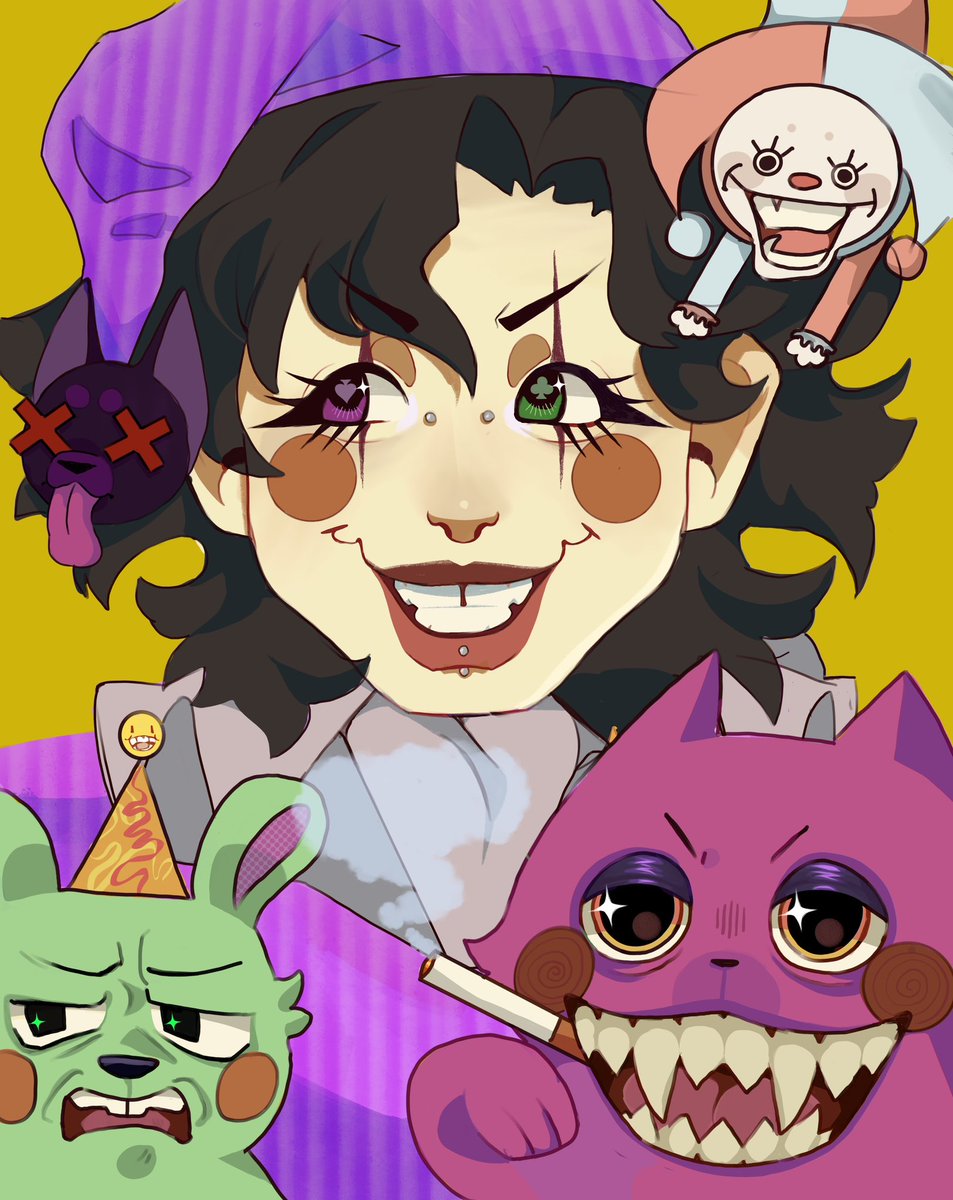 floatingshibas's tweet photo. I drew some clowns!! :D https://t.co/tnU7xKnQFZ
