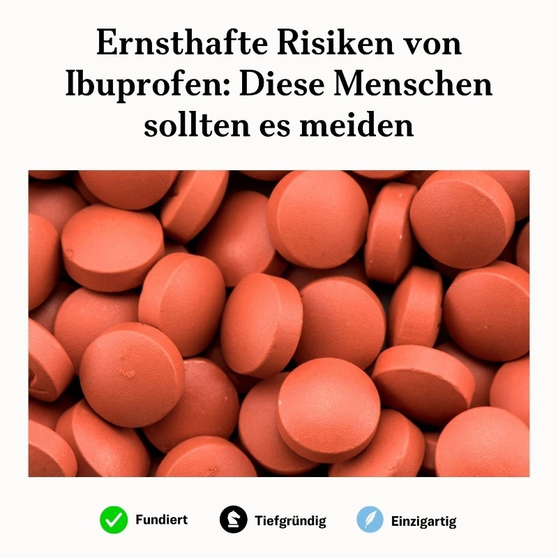 EpochTimesDE's tweet photo. Millionen von Ibuprofen-Nutzern sind möglicherweise ernsthaften Risiken ausgesetzt, zeigen Studien.

Bevor du deine nächste Dosis einnimmst, stelle sicher, dass du nicht in der Gefahrenzone bist.

Für diese 5 Gruppen stellt Ibuprofen ein ernsthaftes Gesundheitsrisiko dar. 👇