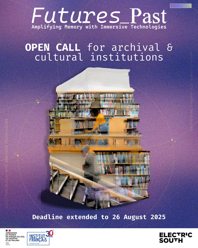 CultureObservatory (@saculturalobs) on Twitter photo 📢 Deadline extended to 26 Aug 2025!
Open call for archival & cultural institutions
Reimagine your collections with immersive storytelling 🎧🕶️
🇫🇷 In partnership with @IFASouthAfrica & <a href="/ElectricSouth8/">Electric South</a> and more.
Apply: frenchinstitute.org.za/.../open-call-…
#Archives #Heritage 📢 Deadline extended to 26 Aug 2025!
Open call for archival & cultural institutions
Reimagine your collections with immersive storytelling 🎧🕶️
🇫🇷 In partnership with @IFASouthAfrica & <a href="/ElectricSouth8/">Electric South</a> and more.
Apply: frenchinstitute.org.za/.../open-call-…
#Archives #Heritage