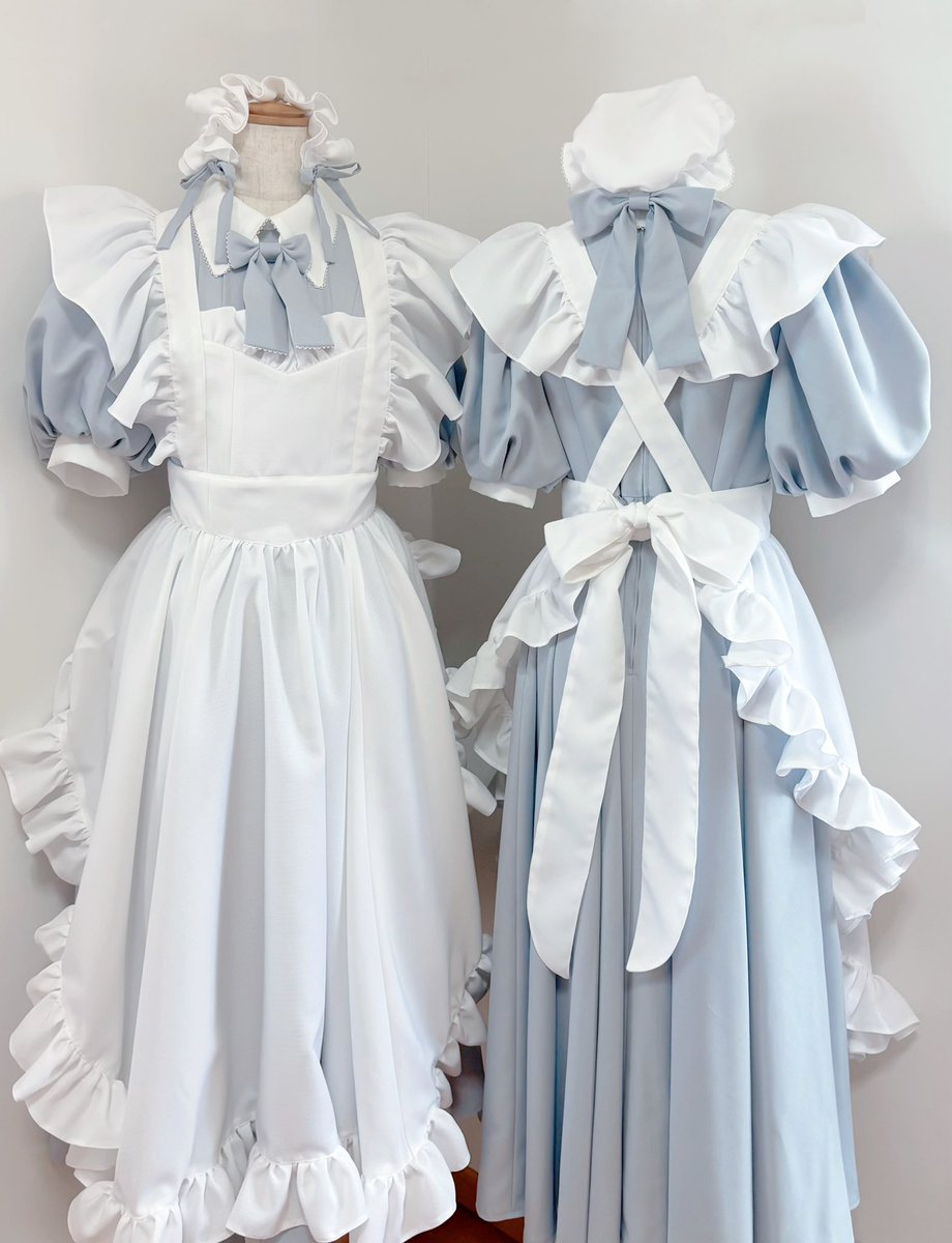 plusmaid332's tweet photo. atelier renard様(@at_renard )1周年記念の新制服、お仕立てさせて頂きました🤍🪡

淡い水色の布量たっぷりワンピースにフリルをたくさん入れた白エプロンを組みあわせたメイド服です🪞.*

1周年という節目の時に、製作させて頂きありがとうございました🫧🪽

デザイン:かしわぎつきこ様(@kstk39 ) https://t.co/4vuUXyP8gE