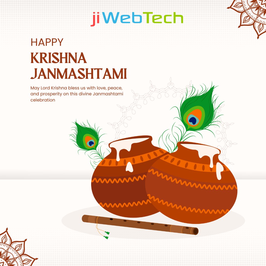 jiWebTech's tweet image. Let Janmashtami inspire you to live with kindness and courage like Lord Krishna.
Today, we celebrate the eternal love of Krishna that transcends time and space.
jiWebTech wishes you a very Happy Janmashtami!
#jiwebtech #Janmashtami #KrishnaJanmashtami #HappyJanmashtami
