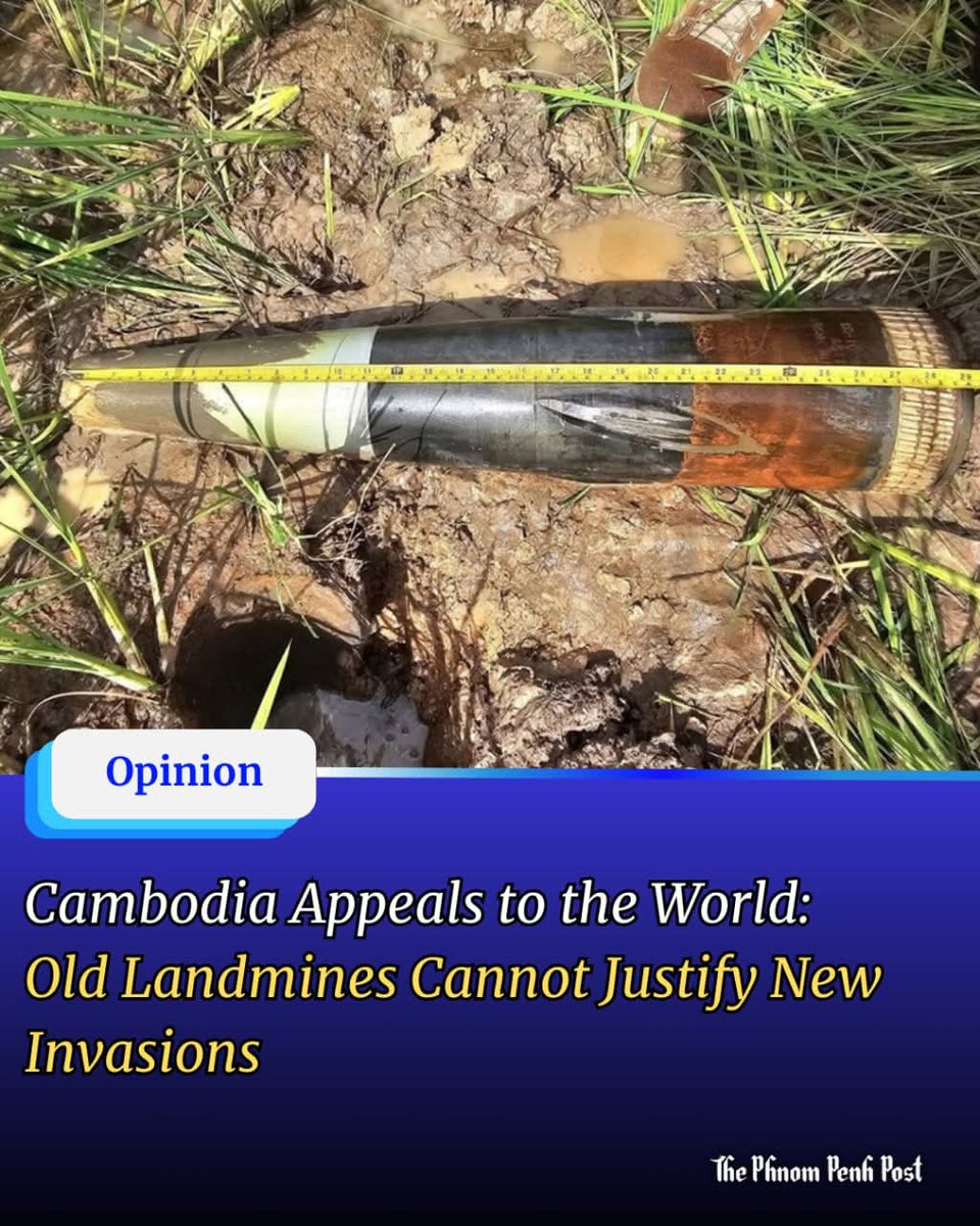 Bunnarith1994's tweet photo. Mine incident become trending in Thailand media now. but they never provide related info or conduct proper investigation to proof that.

read mores:
https://t.co/lxPSgBb7V0

#ThailandStartedTheWar
#JusticeForCambodia
#WhyIsThailandAfraidOfICJ
#ExposeThaiLie
#ExposeThailandLie https://t.co/2ImON0Tb5i