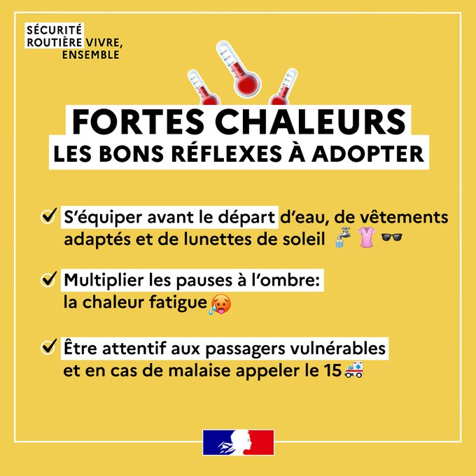 🚗 Week-end du 15 août : circulation chargée + fortes chaleurs = redoublez de vigilance ! ☀️

📅 Prévisions Bison Futé :
 - Jeudi 14 et vendredi 15 août : circulation globalement fluide, sauf sur l’arc méditerranéen le 15.
- Samedi 16 août : 🔴 partout, ⚫ arc méditerranéen (A9
