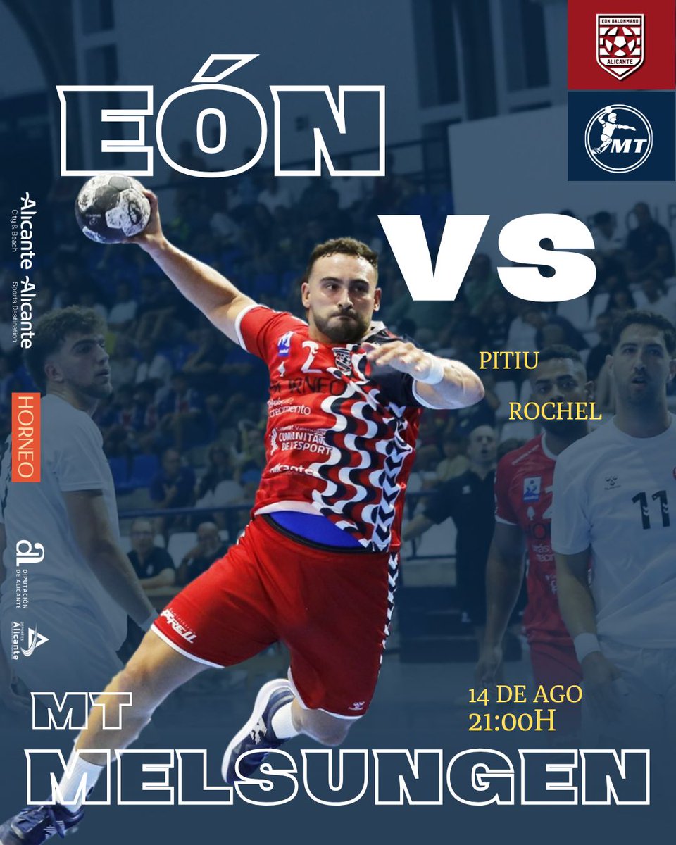 🔥𝐌𝐀𝐓𝐂𝐇 𝐃𝐀𝐘

🏆 '𝗜 𝗧𝗼𝗿𝗻𝗲𝗼 𝗜𝗻𝘁𝗲𝗿𝗻𝗮𝗰𝗶𝗼𝗻𝗮𝗹 𝗖𝗶𝘂𝗱𝗮𝗱 𝗱𝗲 𝗔𝗹𝗶𝗰𝗮𝗻𝘁𝗲'

🆚 MT Melsungen
📅Jueves, 14 de agosto
⌚️21:00h
📍Pitiu Rochel

🎟️Abonados gratis

#HORNEOEónAlicante #CiudadDeAlicante