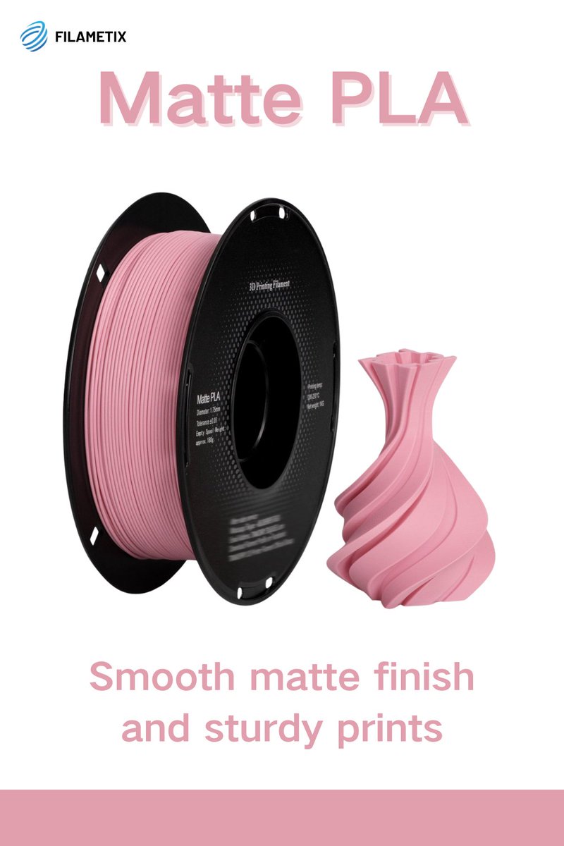 Filametix's tweet image. 🎨 Matte PLA — Color that speaks.
Smooth finish, bold presence.

📩 info@filametix.com

#MattePLA #3DPrintingFilament #FDM #PLAfilament #3dprinted