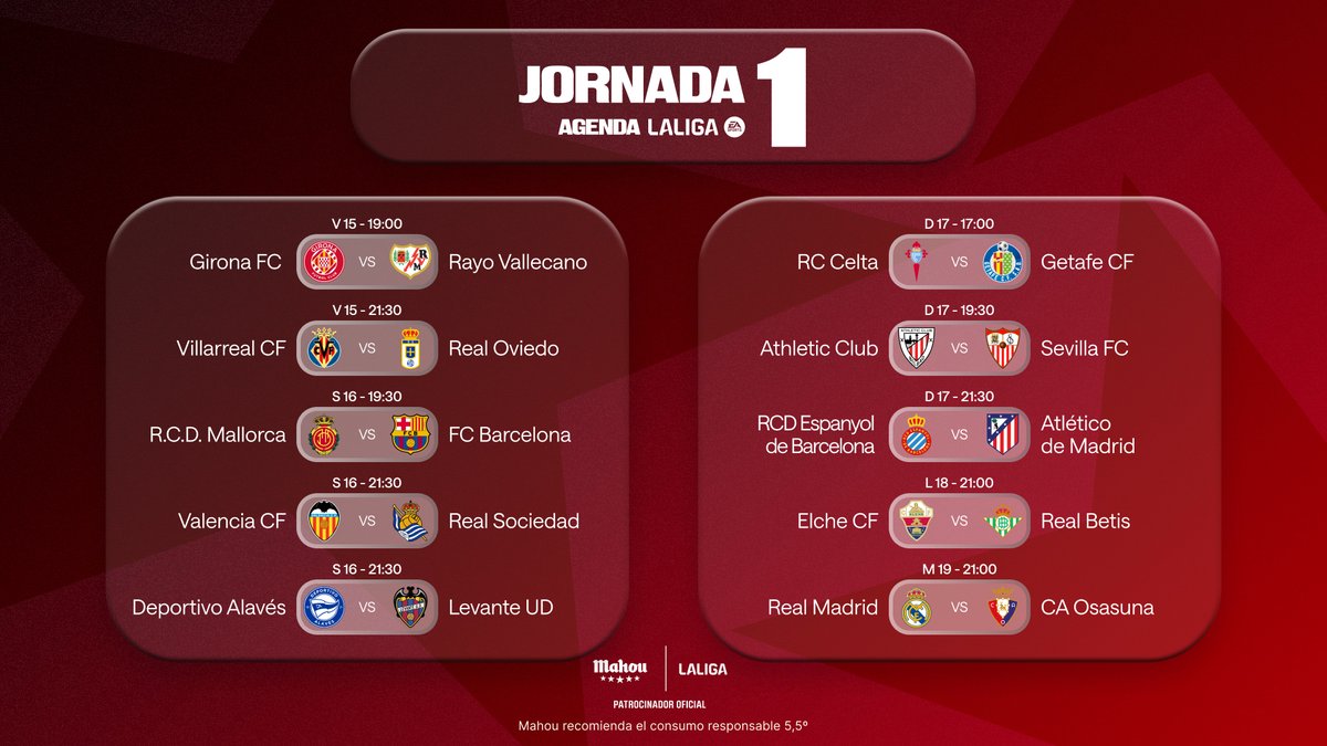 ¡Ya está aquí! Por fin #VUELVELALIGA ⚽️🔥 ¿Cómo crees que le irá a tu equipo en la J1 de <a href="/LaLiga/">LALIGA</a>?