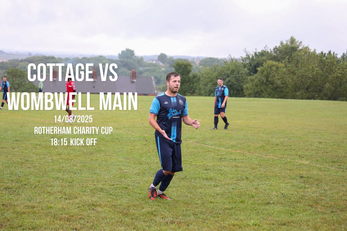 Game on tonight 👇🏻
 Wombwell Main
📆 14/08/25
📍 Wombwell Main FC, Hough Lane
⏰ 18:15pm
🏆 Rotherham Charity Cup