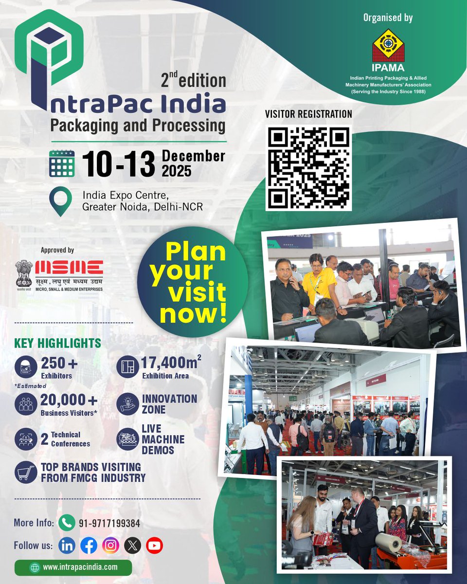 📷 Top Brands.Big Opportunities. Your Next Business Move Starts Here!
𝐕𝐢𝐬𝐢𝐭𝐨𝐫 𝐄𝐧𝐪𝐮𝐢𝐫𝐢𝐞𝐬?
Mr. Surender Singh Negi
+91 9717199384
𝐅𝐨𝐫 𝐯𝐢𝐬𝐢𝐭𝐨𝐫 𝐑𝐞𝐠𝐢𝐬𝐭𝐫𝐚𝐭𝐢𝐨𝐧: intrapacindia.com/Visitor_defaul…
𝐅𝐨𝐫 𝐦𝐨𝐫𝐞 𝐢𝐧𝐟𝐨𝐫𝐦𝐚𝐭𝐢𝐨𝐧 :-www.intrapacindia.com