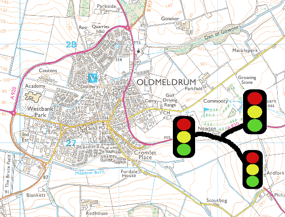 AbshireRoads's tweet photo. ⚠️A947 South of Oldmeldrum 🚦We apologise for any delays caused by 3-way signals at our works overnight. Unforeseen issues meant they had to remain in place to keep passing traffic safe. These will be removed by 4pm today. #abztravel #aberdeenshireroads https://t.co/tmZgbvcfLq