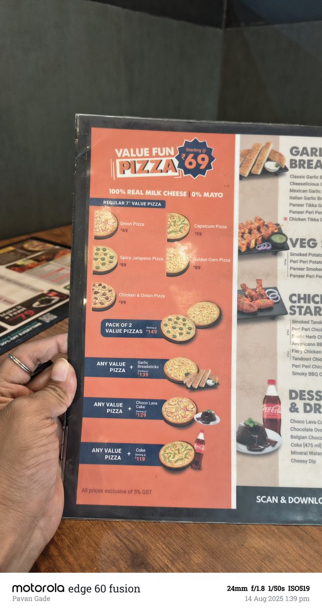 pavangade's tweet photo. It was clearly mentioned that any value pizza+coke on menu card.But staff refused to give me.He said manager said its not possible.I asked staff to call manager.But manager didnt come. Fucking disgusting and worst mojo and &amp;  @BOX8_in Store located in kalamboli, Roadpali, 410218. https://t.co/EkcpJDwc8V