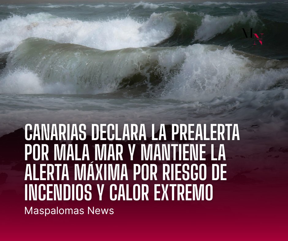 🌊 Canarias activa la prealerta por mala mar

👀 Lee toda la información aquí: maspalomasnews.com/el-gobierno-de…

#Prealerta #FenómenosCosteros #MalaMar #CalorExtremo #IncendiosForestales #GranCanaria #MaspalomasNews