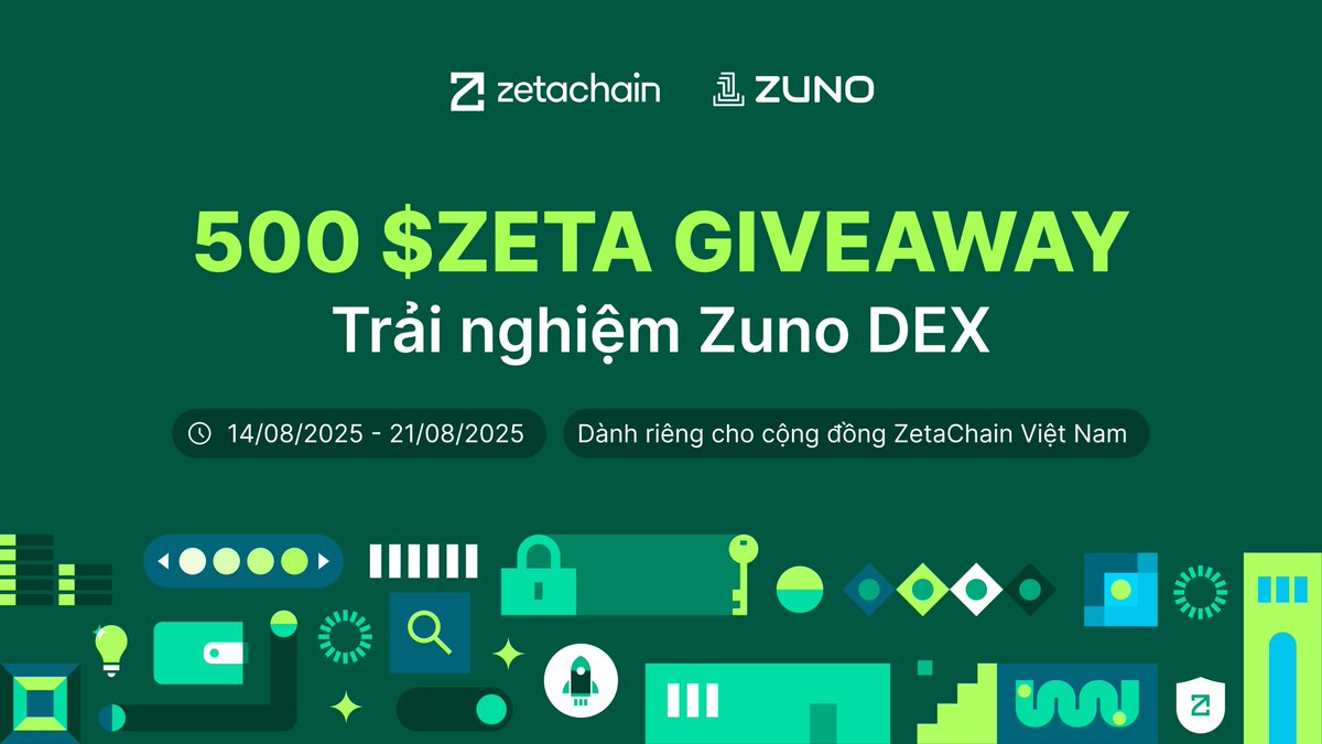 Trải nghiệm <a href="/zuno_dex/">ZUNO</a> , Rinh 500 $ZETA! 

Cộng đồng ZetaChain Việt Nam ơi! Tham gia ngay sự kiện tuần này để vừa trải nghiệm ZUNO dex, vừa có cơ hội nhận phần thưởng cực hấp dẫn.

🌟 Cách thức tham gia:
1️⃣Swap tối thiểu $50 volume trên Zuno Dex
