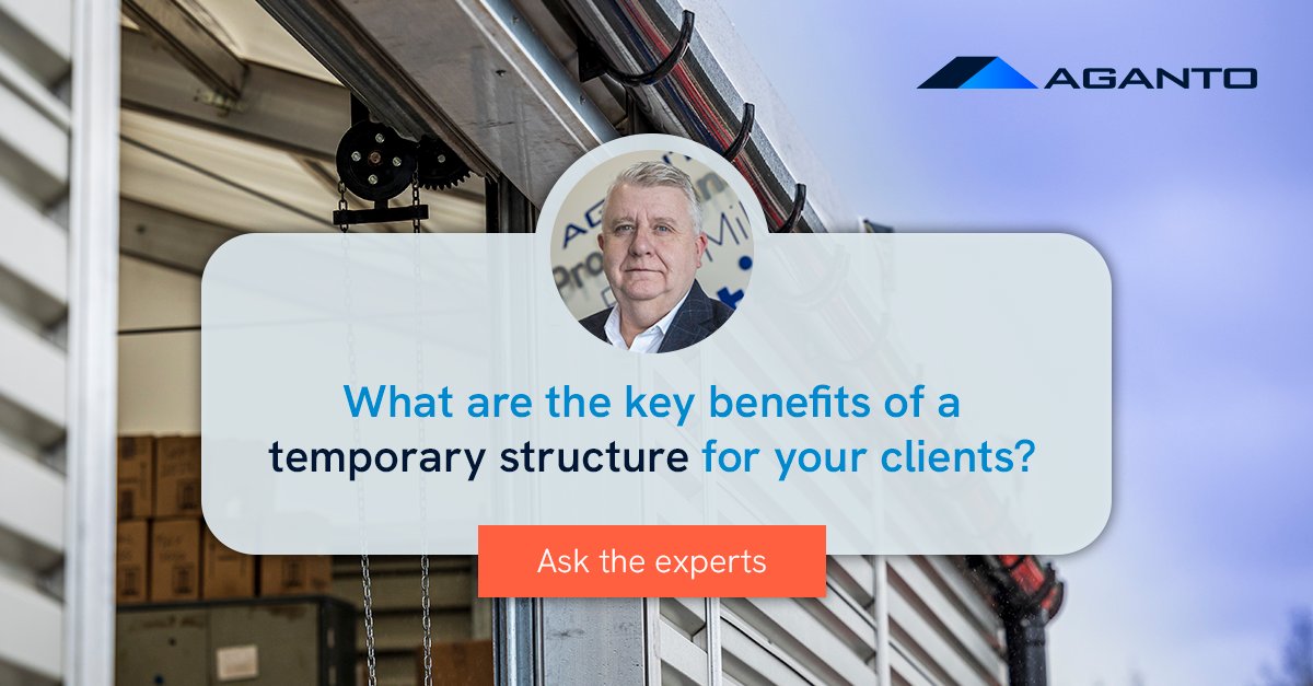 "Installing a temporary structure gives my clients the ability to design a bespoke space in terms of dimensions, access and length of hire or purchase."

Get in touch with Andy here: hubs.ly/Q03zh4qg0

#temporarystorage #temporarybuildings #temporarywarehouse #Aganto