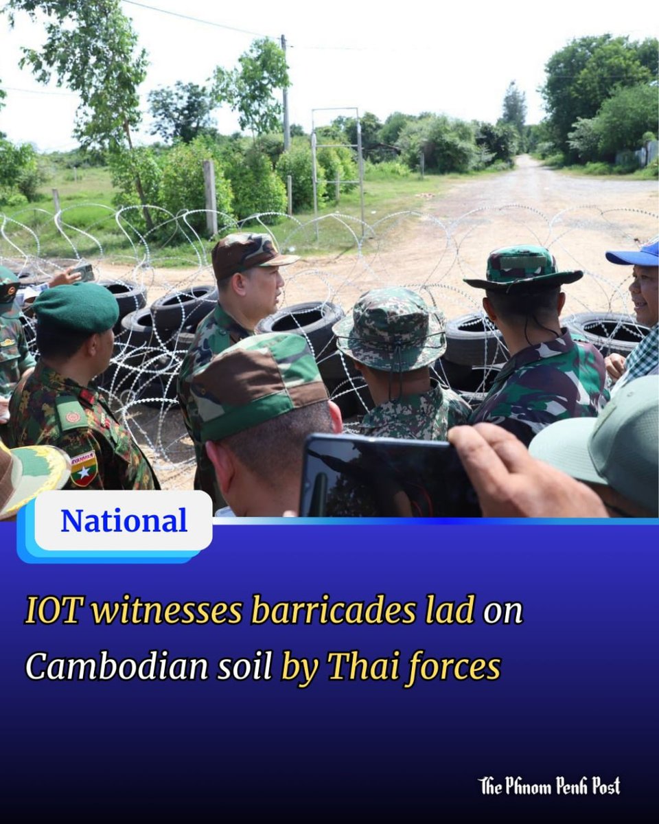 phnompenhpost's tweet photo. IOT witnesses barricades lad on Cambodian soil by Thai forces

Full story: https://t.co/KMlfQ21s2p https://t.co/XdrW149KIY