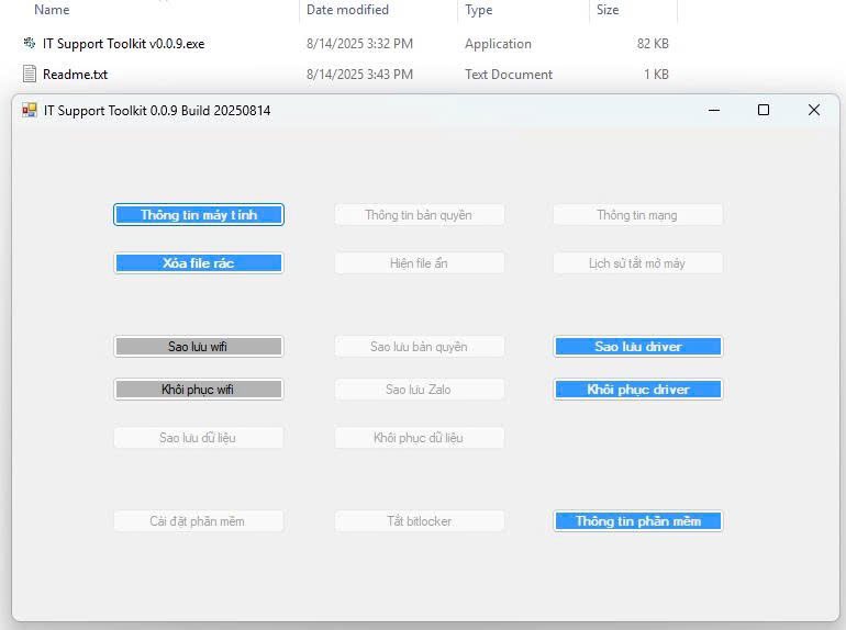MrHoangIt's tweet photo. Vibe coding

𝗧𝗲̂𝗻 𝗮𝗽𝗽: IT Support Toolkit
𝗩𝗲𝗿𝘀𝗶𝗼𝗻: 0.0.9 build 14/08/2025
𝗙𝗶𝗹𝗲 𝗰𝗵𝗲𝗰𝗸𝘀𝘂𝗺: Xem trong file readme.txt sau khi tải về

https://t.co/lUb7ykJVsd

=== 𝗖𝗮̉𝗻𝗵 𝗯𝗮́𝗼: 1/66 vendor virustotal nhận diện là "MachineLearning/Anomalous.100%"? https://t.co/l0XGP1NkTn