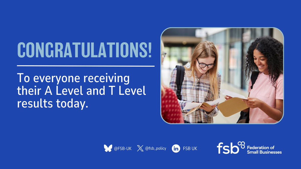 fsb_policy's tweet image. 🎊 Congratulations to everyone receiving their results for #ALevels and #TLevels today 👩🏻🎓
Starting your own business could be a great next step, with almost 60 per cent of young people saying that they currently own or are interested in owning a business.
✅ That's why we're…