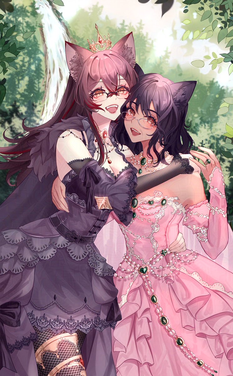 LadyMizuki8's tweet photo. The full art of me and Mama Mizu!
Her outfit was her idea, her fave color is pink. :3
I am so thankful to @abyss_of_alyss for allowing me to share this with my mama. Things have been hard for us.
This means more to me than words can say.
โค๏ธ๐ค
I hope you like Mews.
#MewzuArt https://t.co/7IAhr4Bucl