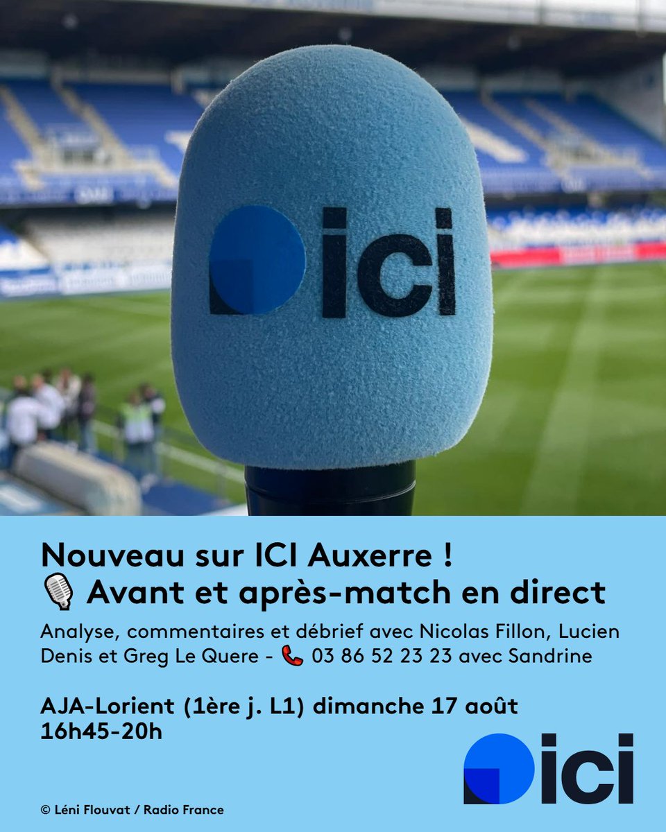 ⚽️#AJA🔵⚪️
🗣️ Ça vous avait manqué ? Nous aussi ! C'est le grand retour de l'avant et après-match en direct à la radio pour accompagner les rencontres de l'<a href="/AJA/">AJ Auxerre</a> à vivre en intégralité sur <a href="/ici_auxerre/">ICI Auxerre</a> 📻 : il faut inonder le standard pour la première dimanche 📞 ! Hâte.
#TeamAJA