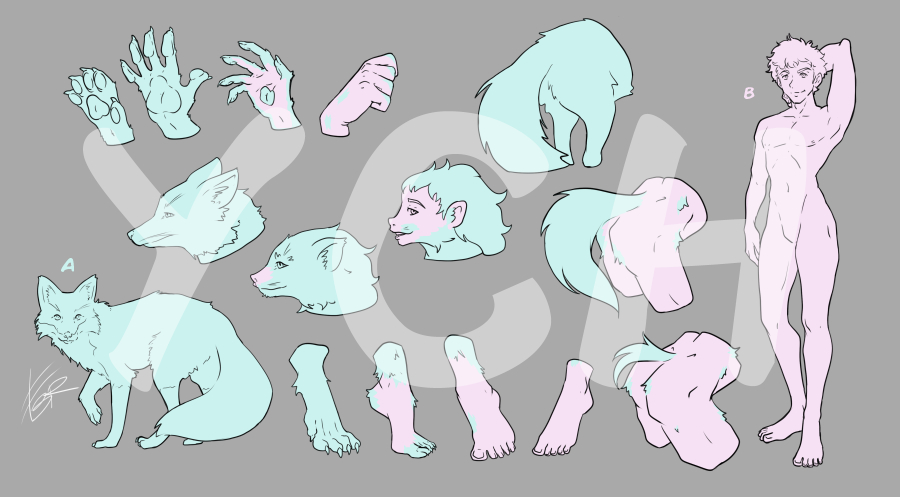 Here a YCH illustration involving a fox to human transformation! You can choose one character of your choiche and the colors of the fox.
Please follow the rules if you want to submit a request:
RULES
no minor characters ( must be 18 years more)

The price for this piece is 95€