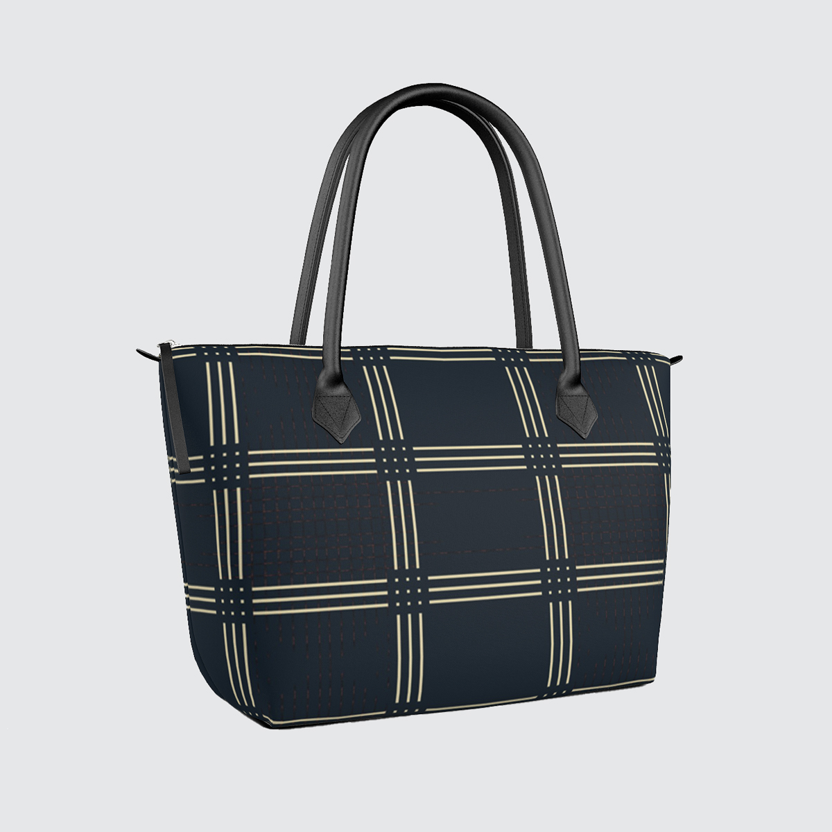 Long Studio Design have just launched their Tote Handbag in a gorgeous matt satin with a navy and golden grid design. 
LongStudioDesign.com