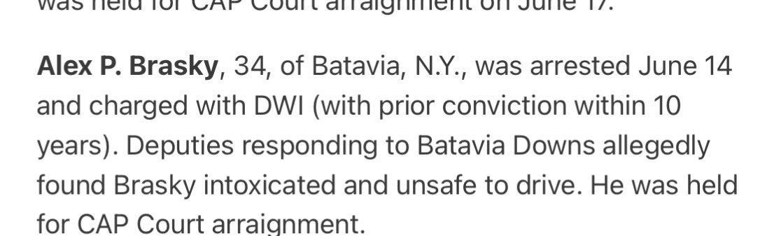 Sp4rtaN25's tweet photo. @alexbrasky @bills_opinions @rachelhopmayer @mgWebs Hey Buddy. Hopefully you sober up and apologize in the morning. I guess at least you’re at home hopefully instead of at the Batavia Downs or the other DWI you got a couple years before that. https://t.co/1j0wXySUUT